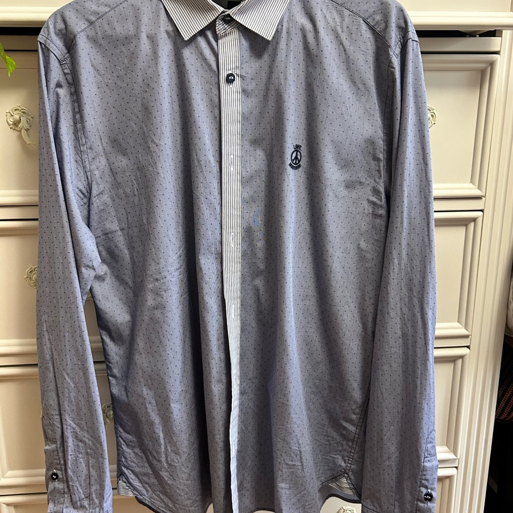 Moschino Grey Patterned Dress Shirt